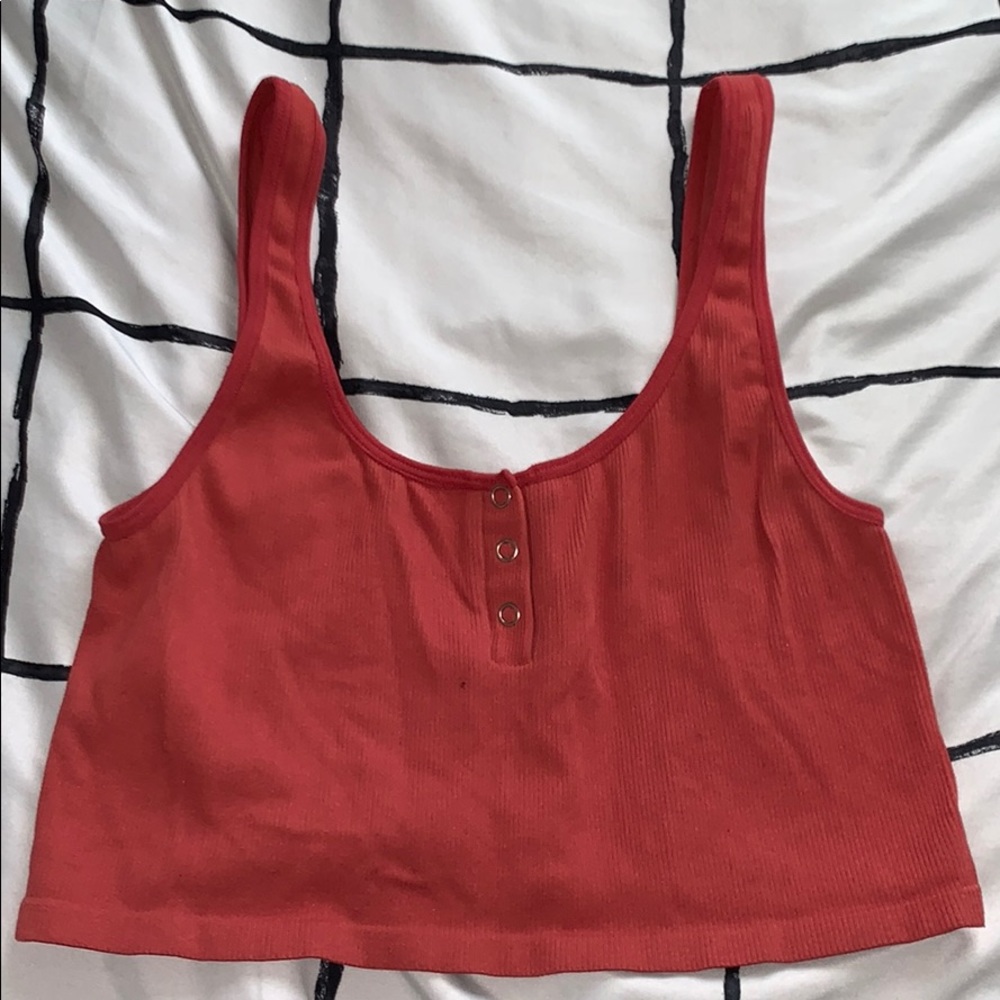 Forever 21 Crop Top Dark Coral/Red 3 Burtons